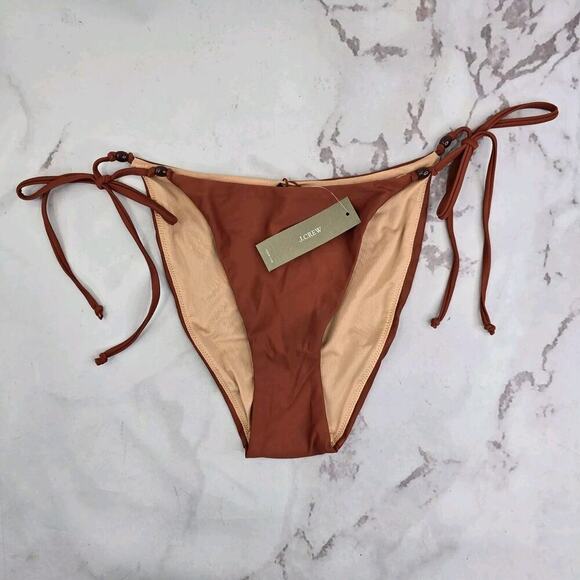 J. Crew Other - J Crew Swim Bottom Curved Waist String Bikini High Cut Mid Rise Terracotta